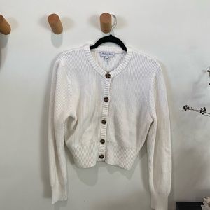 Michael stars shorty cardigan in white
